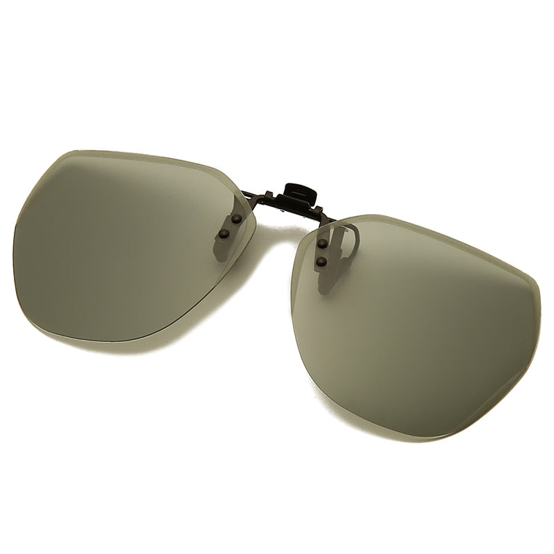 Buy Polarized Clip on Aviator Sunglasses Flip-up Anti-Glare UV 400 Driving Fishing  Sunglasses for Prescription Glasses (Green-1) at