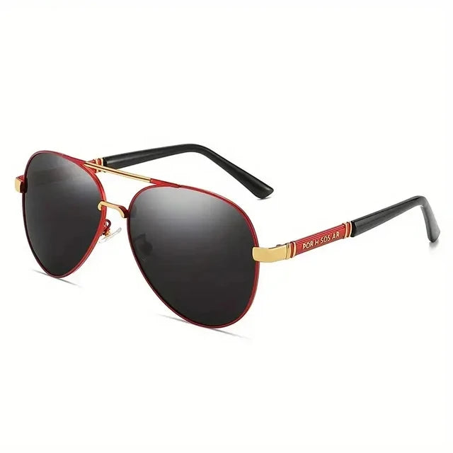 Polarized Sunglasses Men Metail Frame Quality Sun Glasses Brand