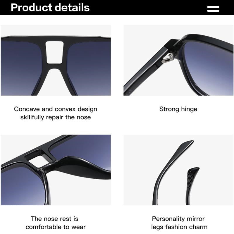 2023 Hot Men Pilot Sunglasses Fashion Classic Design Cool Star Model Gold  Outdoor Retro Luxury Boy Rimless Glasses