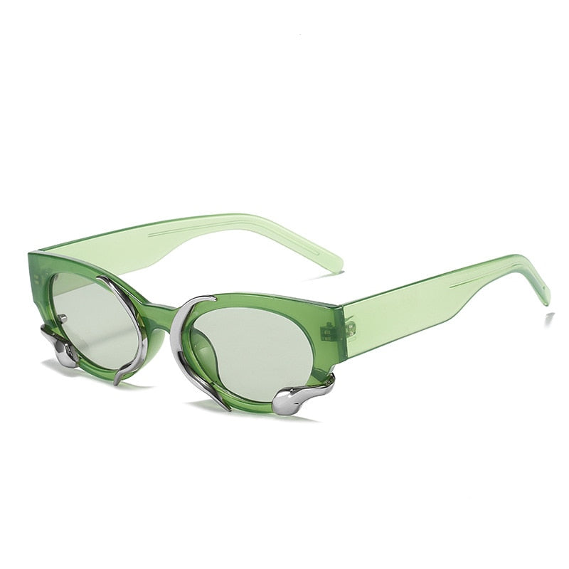 Snake Small Square Frame Sunglasses for Women Men Driving Rectangle Sun Glasses Fashion Vintage