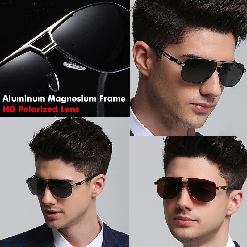 Aviation Metail Frame Quality Oversized Spring Leg Alloy Men Sunglasses  Polarized Brand Design Pilot Male Sun Glasses Driving