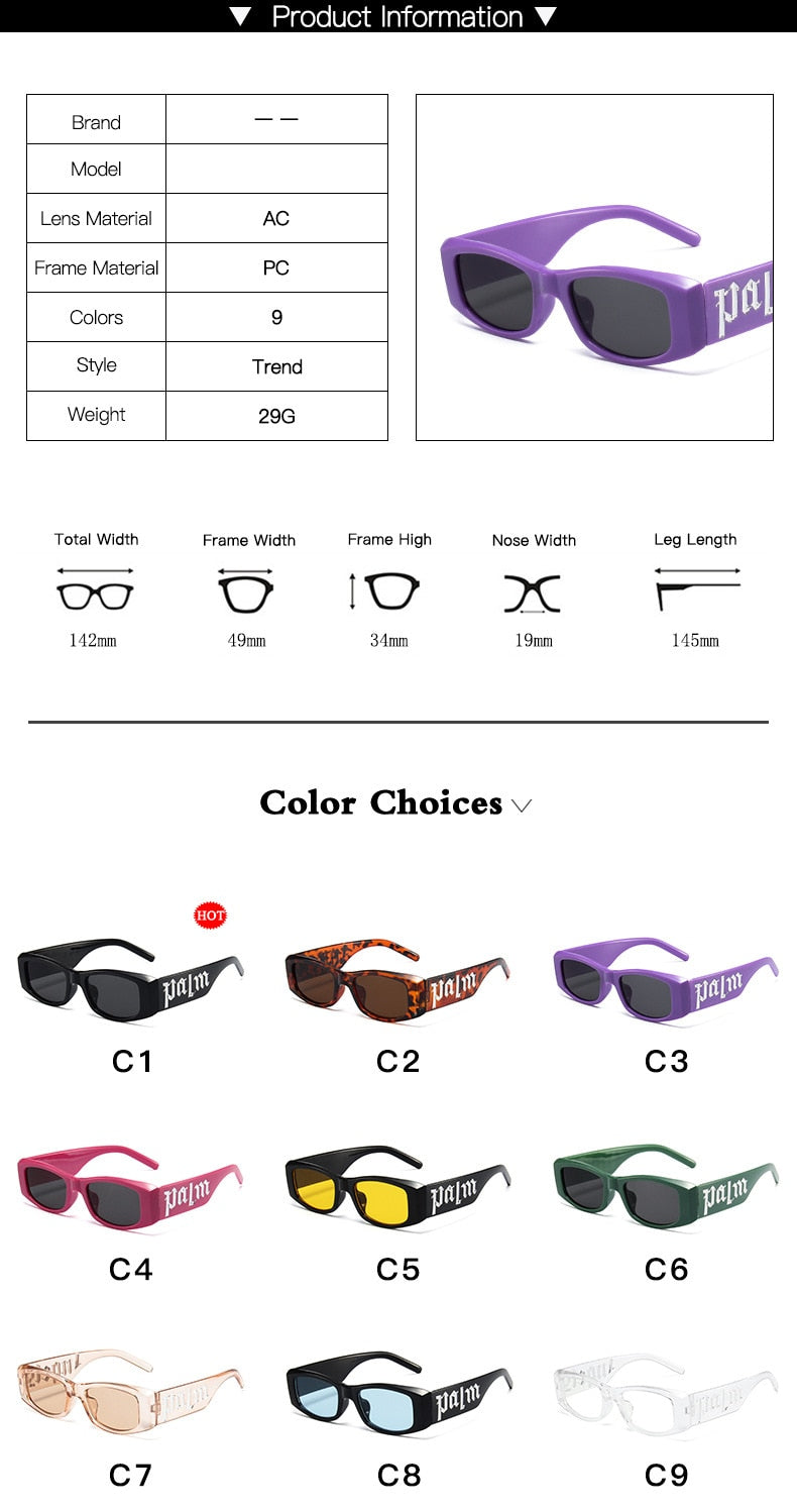 2022 Small Frame Square Sunglasses Women Fashion Gradient Color