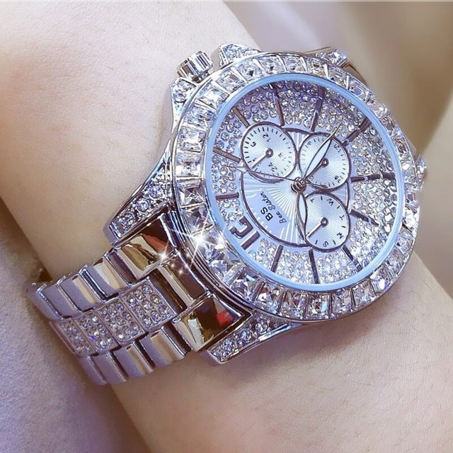Wholesale Quartz Custom Logo Crystal Jewelry Watch Ladies Watches