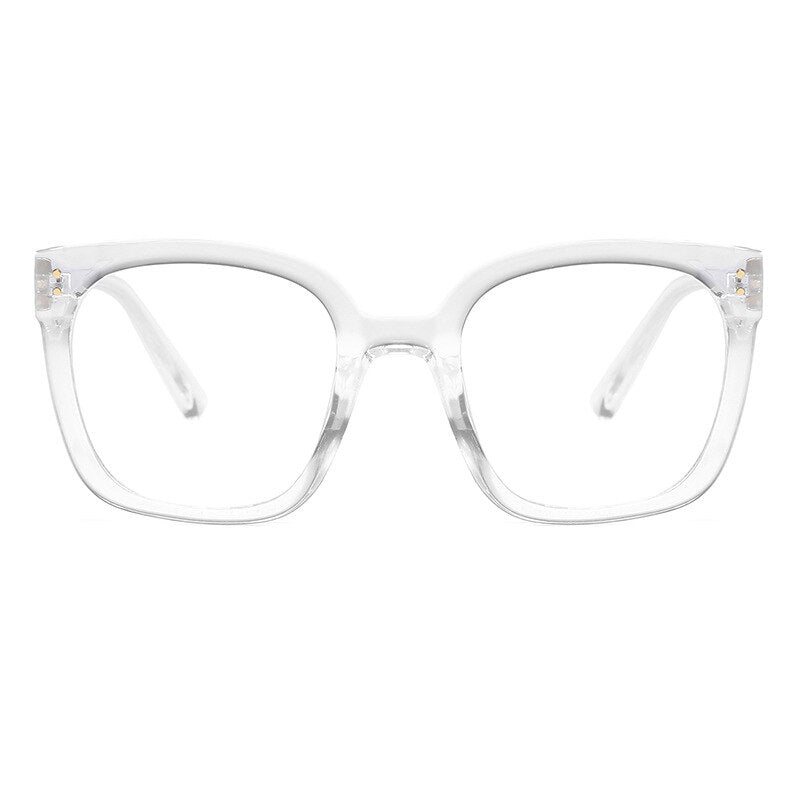  AIEYEZO Square Thick Frame Glasses for Women Men Fashion Blue  Light Glasses Trendy Chic Computer Eyeglasses (Black) : Health & Household