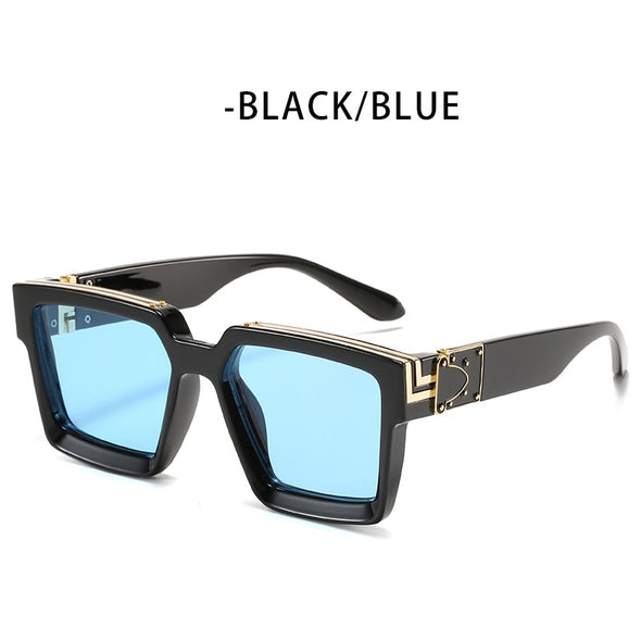 PC Men's New Fashion Fishing Outdoor Cycling Anti Blue Light Sunglasses, unisex Dustproof Metal Steam Punk Retro Party Casual Sunglasses, with