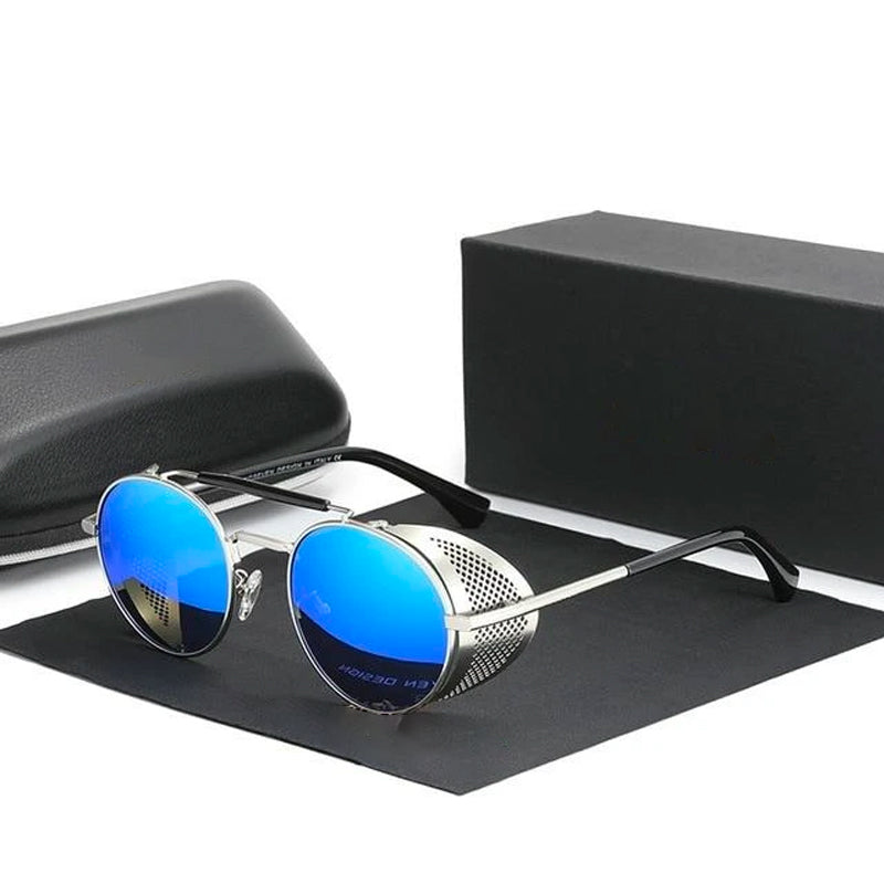 Retro Round Steampunk Sunglasses Men Retro Women Sun Glasses Shades Vintage  Travel Eyewear – Jollynova