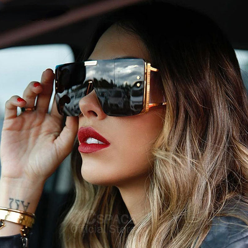 Luxury Brand Designer Oversized Pilot Sunglasses Men Women Fashion Vintage Metal Star Sun Glasses