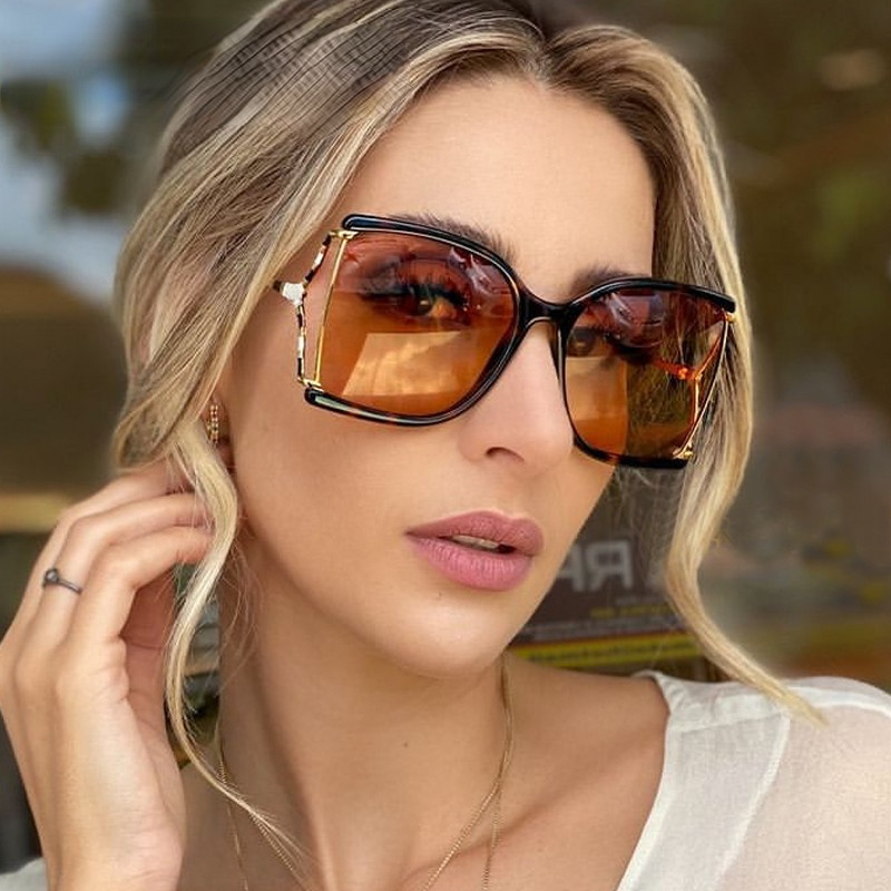 Oversized Square Fashion Sunglasses For Women Luxury Gradient