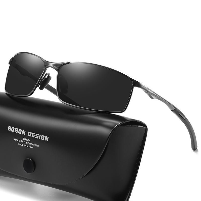 Mens Polarized Driving Sunglasses Vintage Pilot Eyewear Retro Shades Metal  Eyeglasses Sport Sun Glasses Men Spring Hinge UV400