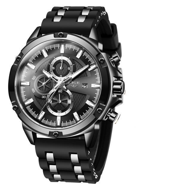 Lige Luxury Stainless Steel Watch for Men - Full Black – Watch